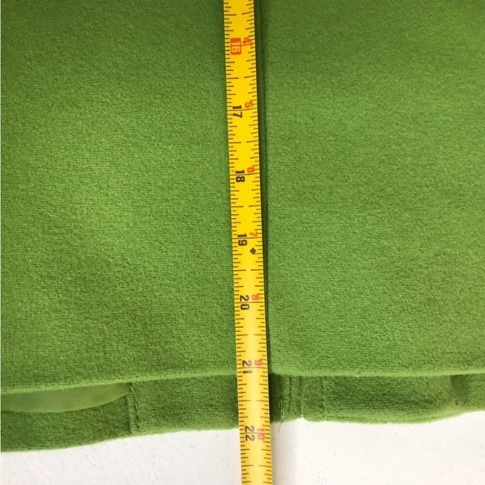 Harve Benard Wool Cashmere Blend Zip Front Short Green Jacket Womens Size 14